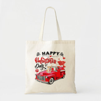 Bolsa Tote Gelado Galês Corgi Red Truck Feliz Dia dos Namorad
