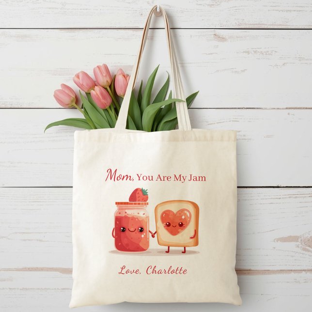 Bolsa Tote Geléia de Morango Fofa Personalizada Presente do D (Criador carregado)
