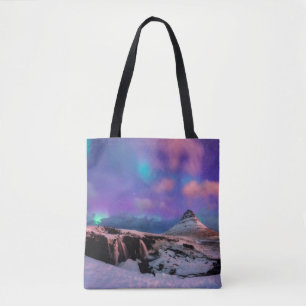 Bolsa Tote Gelo e neve   Luzes Nortes, Montanha Kirkjufall
