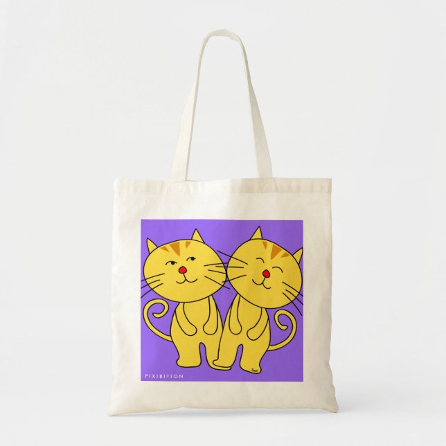 Bolsa Tote Gêmeos siameses Gatos Tote Bag (Frente)
