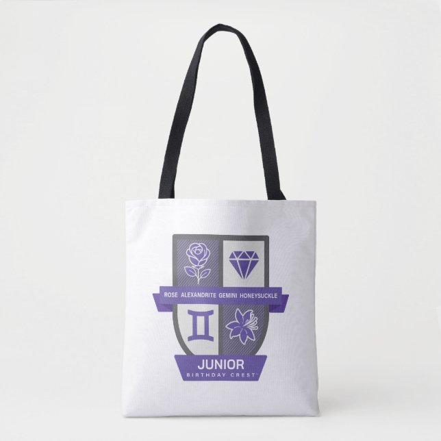 Bolsa Tote Gemini Birthday Crest™ for June 1-21 (Frente)