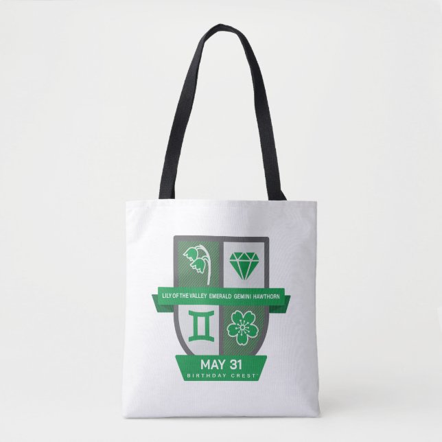 Bolsa Tote Gemini Birthday Crest™ for May 21-31 (Frente)