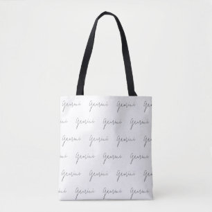 Bolsa Tote Gemini Zodiac - Barra de Fontes Cursiva Minimalist