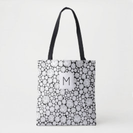 Bolsa Tote Gems Diamond Elegante Monograma Glam Bling Inicial