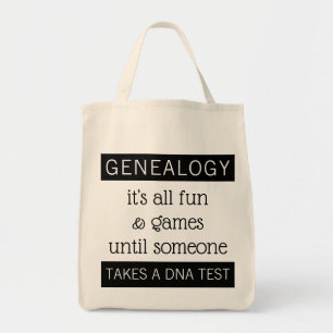 Bolsa Tote Genealogia Divertida Teste de DNA História da Famí