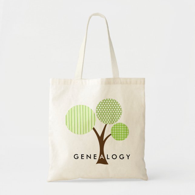 Bolsa Tote Genealogia, Presente de Árvore Familiar Padrão (Frente)