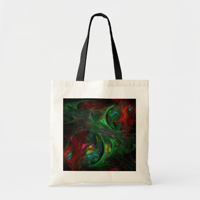 Bolsa Tote Gênesis Bag de Arte Abstrato Verde (Frente)