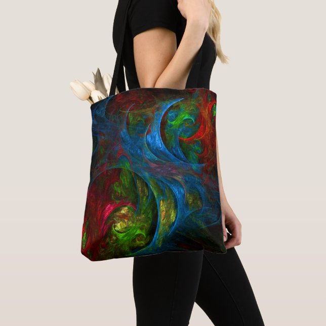 Bolsa Tote Genesis Blue Abstrato Art (Close Up)