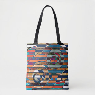 Bolsa Tote geometr da paisagem artística minimalista abstrato