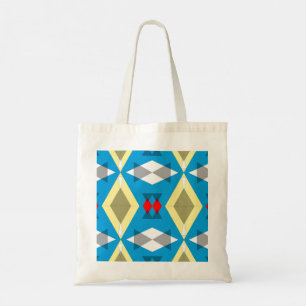 Bolsa Tote Geometric Convergence in Blue and Gold