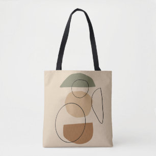 Bolsa Tote Geométrica,abstrato,mínima,moderna,pastel,
