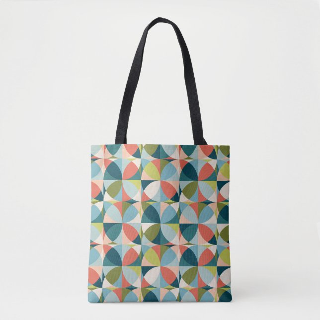 Bolsa Tote Geométrico do século médio, Design sem costura Abs (Frente)