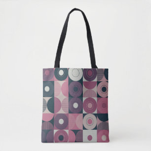 Bolsa Tote Geométrico do século médio: padrão abstrato colori