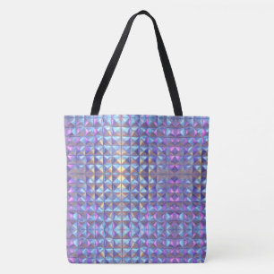 Bolsa Tote Geométrico Dourado, Azul e Iridescente Puro 2
