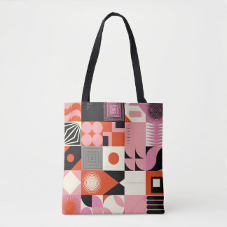 Bolsa Tote Geométrico escandinavo: Padrão Trabalho de arte co