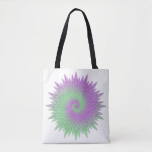 Bolsa Tote Geométrico Roxo e Verde