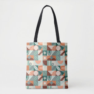 Bolsa Tote Geométrico sem costura, padrão de mosaico abstrato