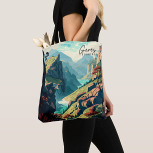 Bolsa Tote Geres Portugal Vintage Art Viagem
