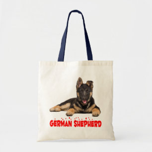 Bolsa Tote German shepherd Cachorro Vermelho Com Amor