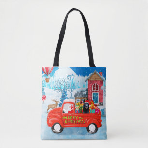 Bolsa Tote German shepherd Cão de Natal Entrega Neve de Camin