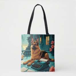 Bolsa Tote German shepherd Dog gentleman vintage