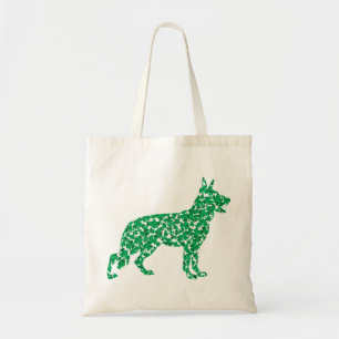 Bolsa Tote German shepherd feito de Shamrocks