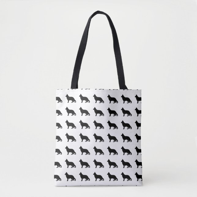 Bolsa Tote german shepherd preto (Frente)