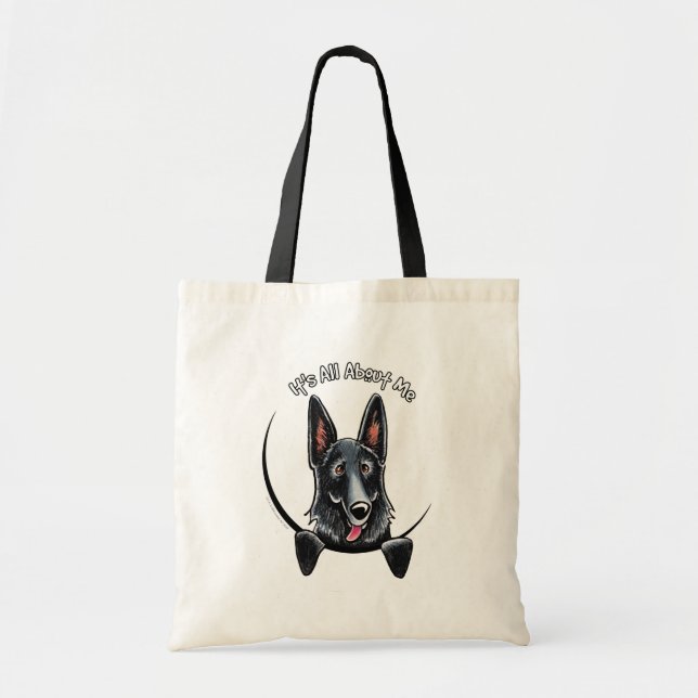 Bolsa Tote German shepherd preto IAAM (Frente)