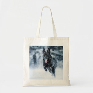Bolsa Tote German shepherd preto no Cobrir da escova de neve