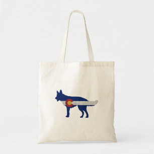 Bolsa Tote German shepherd Silhouette Colorado Flag