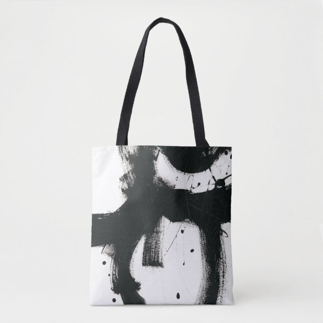Bolsa Tote Gesto Onyx - Traços de Tinta Preta (Frente)
