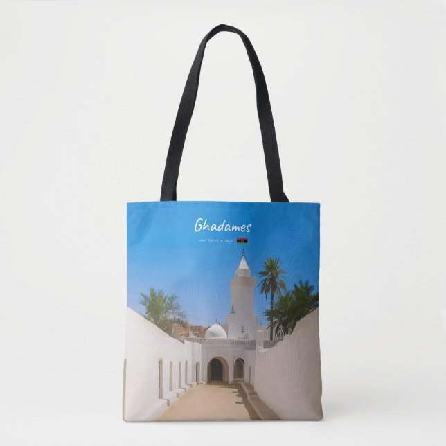 Bolsa Tote Ghadames, Líbia - Mesquita Branca (Frente)