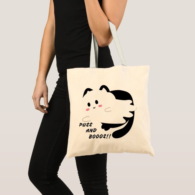 Bolsa Tote Ghost Black Cat Boo (Frente (produto))