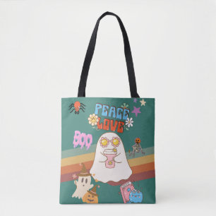 Bolsa Tote Ghost Groovy Estilo escuro ciano