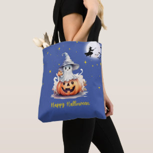 Bolsa Tote Ghost Jack-O' Lanterna Cheia Estrelas da Lua Hallo