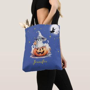 Bolsa Tote Ghost Jack-O' Lanterna Cheia Estrelas da Lua Hallo