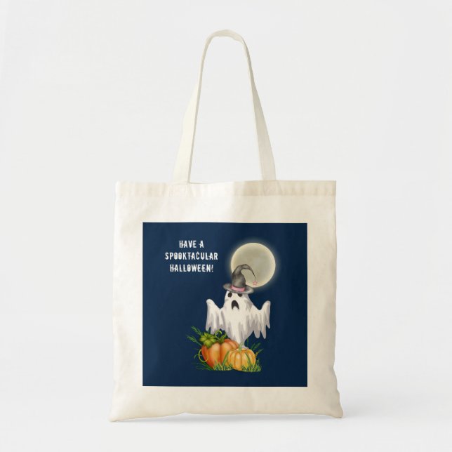 Bolsa Tote Ghost Trick ou Tratar | Dia das Bruxas Spooktacula (Frente)