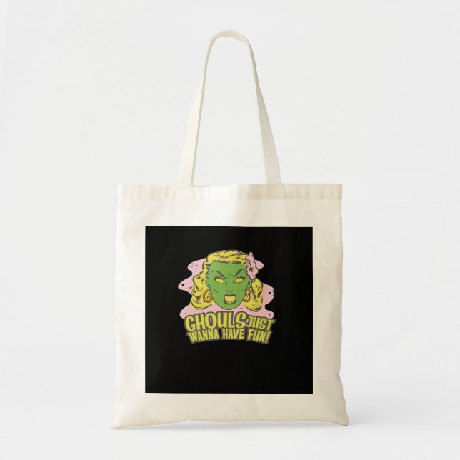 Bolsa Tote Ghouls Só Quer Divertir-Se Com A Lpreguiça (Frente)