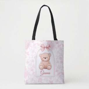 Bolsa Tote Gianna Design de Enfermeiro de Urso Rosa Persona