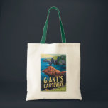 Bolsa Tote Giant Causeway Ireland Viagem Art Vintage<br><div class="desc">Causeway do Giant em um estilo de arte vetorial. A Via do Gigante é composta por mais de 40 mil colunas de basalto que foram formadas por lava que resfriaram e contraíram,  criando padrões e rachaduras de estresse regulares.</div>