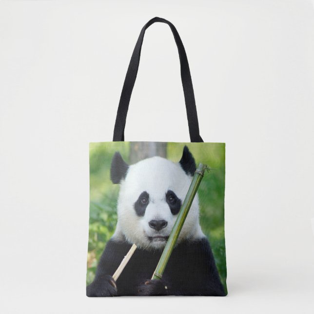 Bolsa Tote Giant Panda Holding Bamboo (Frente)