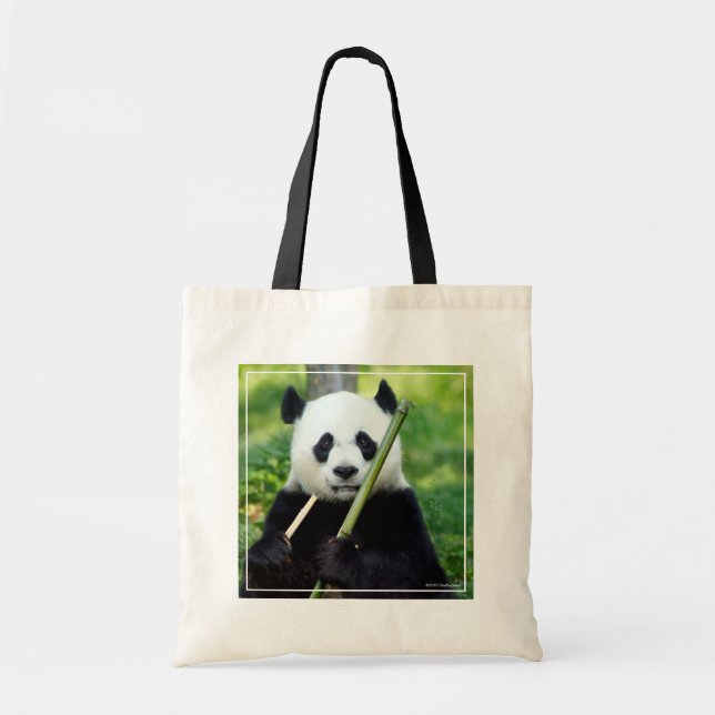 Bolsa Tote Giant Panda Holding Bamboo (Frente)