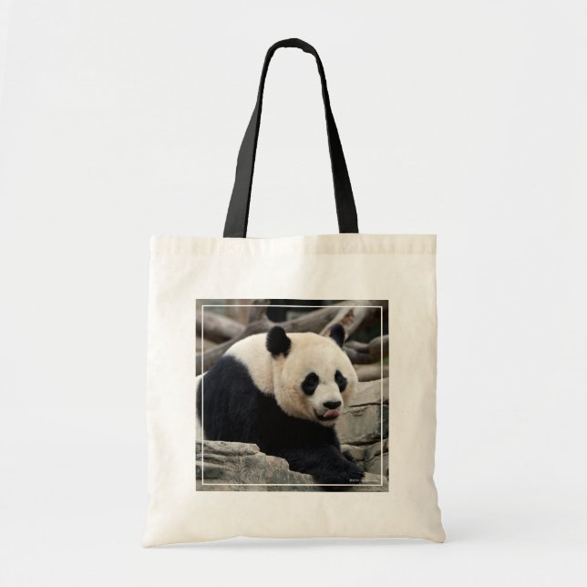 Bolsa Tote Giant Panda on Rocks (Frente)