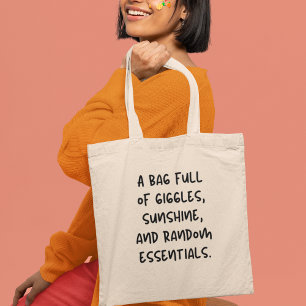 Bolsa Tote Giggles Sunshine e Random Essenciais Engraçados Mo