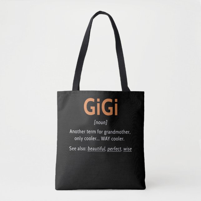 Bolsa Tote Gigi Definition Women Gigi Gift Avó Aniversário (Frente)