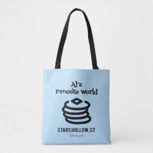 Bolsa Tote Gilmore Girls   Logotipo do mundo Pancake de Al