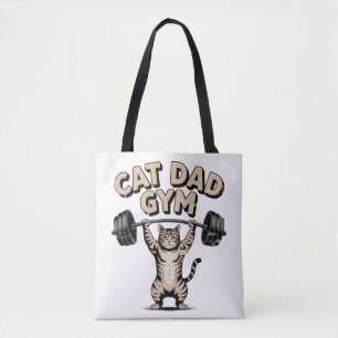Bolsa Tote Ginásio de Gato Engraçado para o Papai