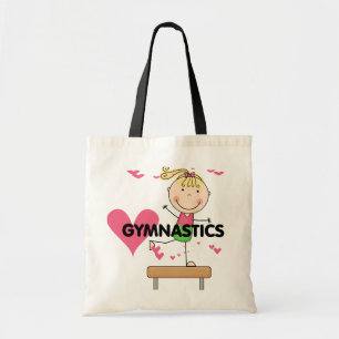Bolsa Tote GINÁSTICA - camiseta louro do feixe de equilíbri