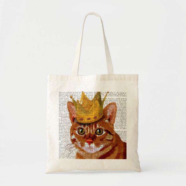 Bolsa Tote Ginger Cat com Crown Portrai (Frente)