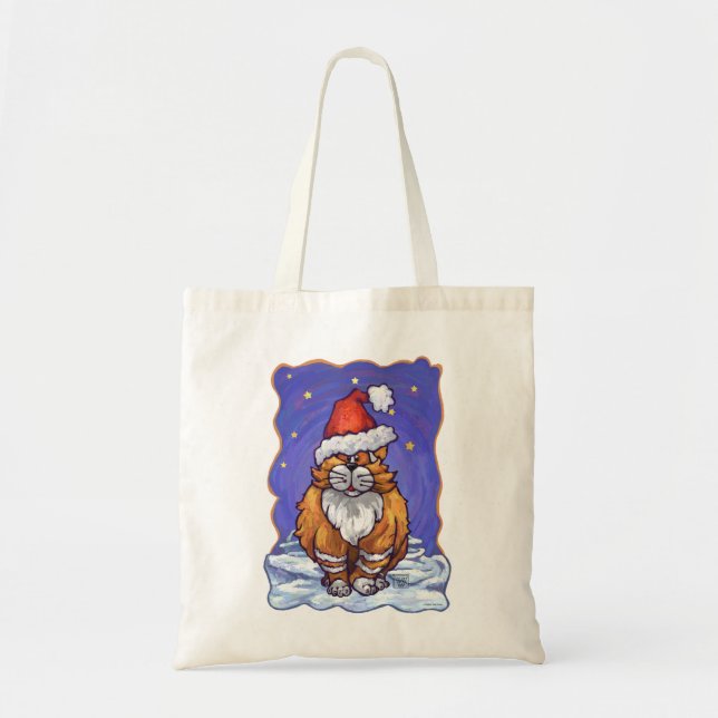 Bolsa Tote Ginger Cat Natal (Frente)